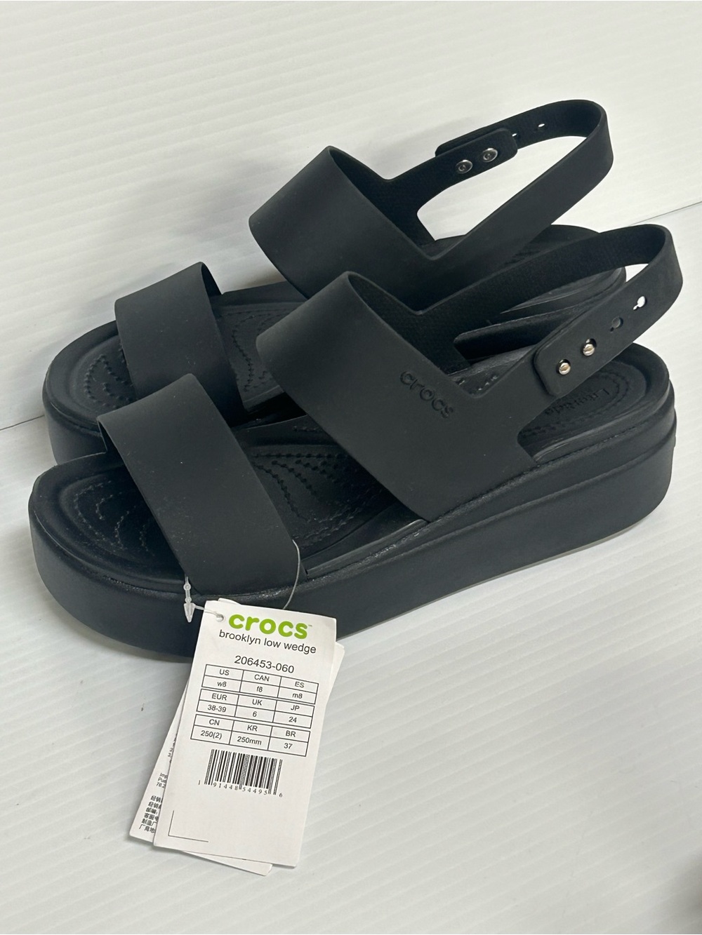 Crocs Women's Brooklyn Low Wedge BRAND NEW Black 206453-060 Size 8 NWT